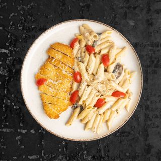 Penne poulet champignons