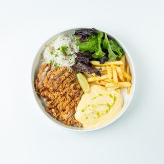 Цыпленок Карри с рисом и фри (785г)