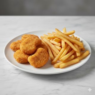 Nuggets (6 uds.) + patatas