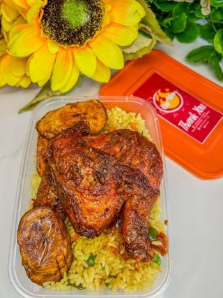 Continental Fried Rice  With Chicken Perri Perri