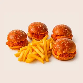 4 MINI BURGERI CRISPY CU CARTOFI PRÄJITI