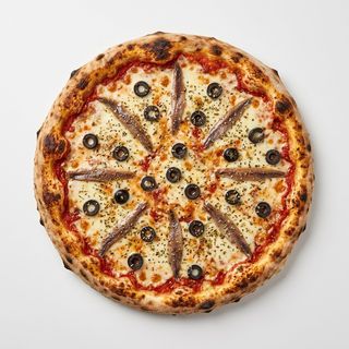 Pizza De Anchoas Con Aceitunas Y Orégano (Grande)