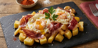 Huevos Rotos Con Jamón De Bellota Y Patatas