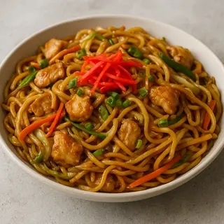 Fideos Yakisoba pollo y verduras