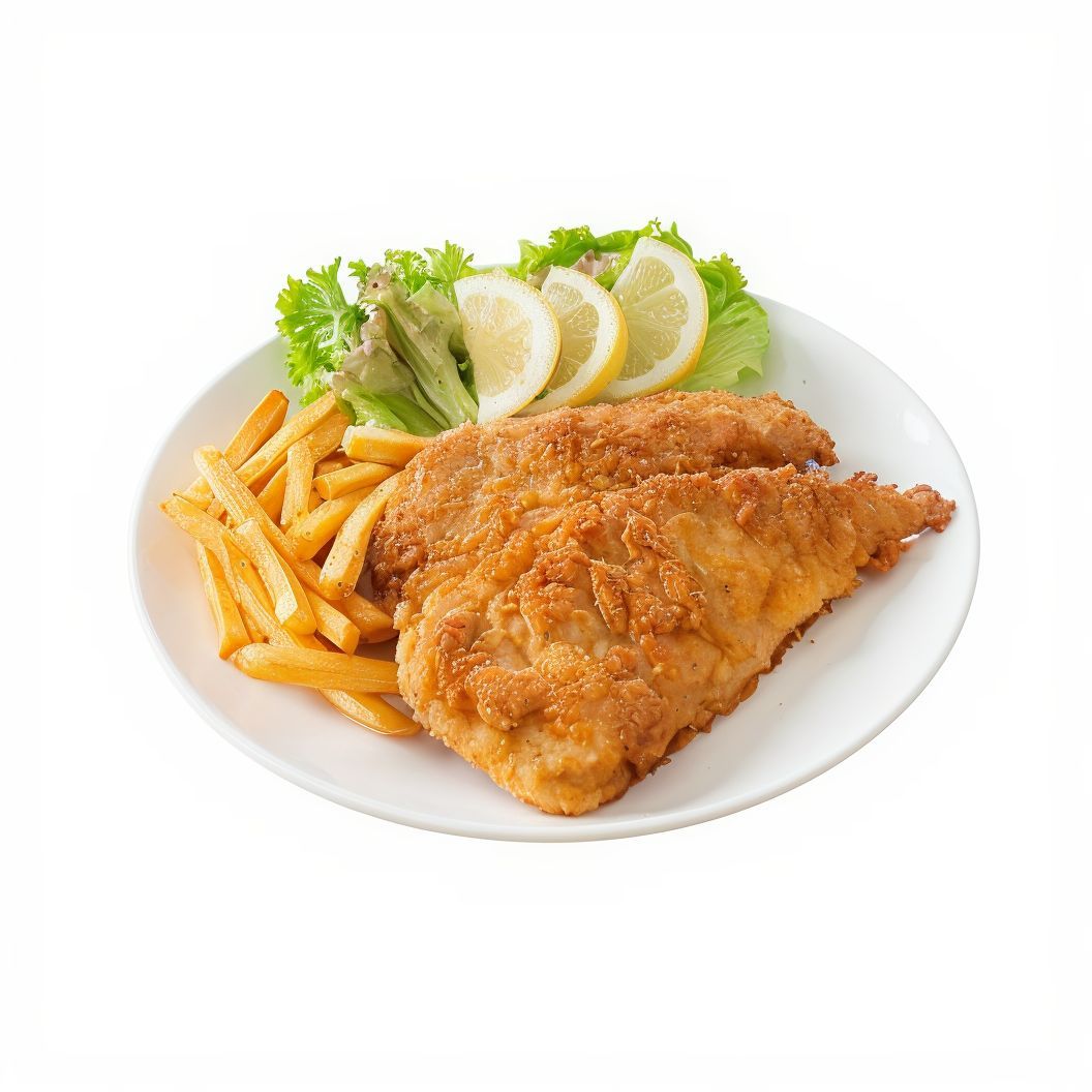 Pechuga De Pollo Empanada Con Patatas Rio