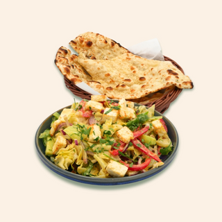 Paneer Tikka Salad (200gr) + Garlic Naan (60gr)