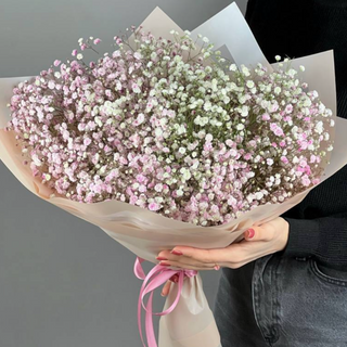 Bukiet jasnej gipsówki 