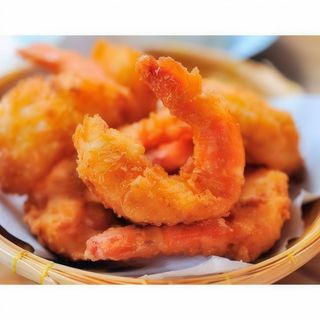 Gambas Con Almendras Fritas