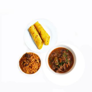 Pilau (F), Chapati & Beef/Liver