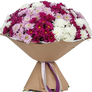 Buchet de flori cu 15 crizanteme multicolor „Explozie de Culori”