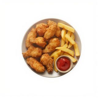 Alitas De Pollo (8 Uds.) Con Patatas Fritas