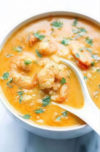 Soupe maïs crevettes