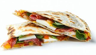 Piadina al salame piccante, mozzarella e insalata