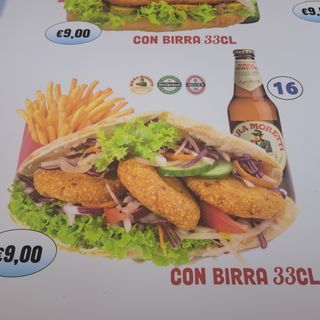 Panino falafel con birra a scelta