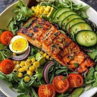 Salada de Salmão Grelhado