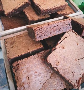 Porción De Brownie De Chocolate