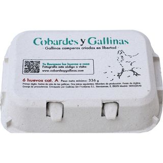 COBARDES Y GALLINAS HUEVOS DE GALLINAS CRIADAS EN LIBERTAD ESTUCHE 6 UNIDADES