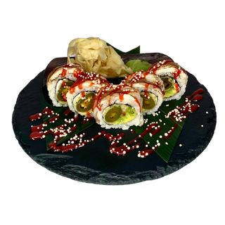 Kab. z opalanym okoniem i jalapeno w tempurze