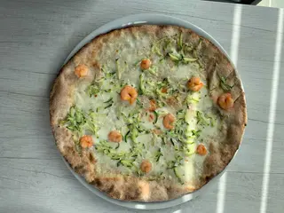 Pizza gamberetti bianca