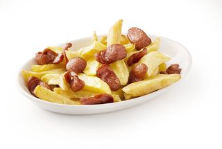 Tapa De Patatas Fritas Con Frankfurt