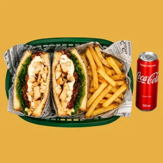 Combo Sándwich Burrata & Pesto (Vegetariano)