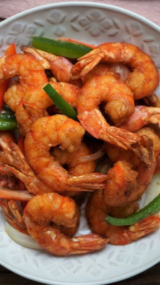 Fried Salt and Peppered Prawns