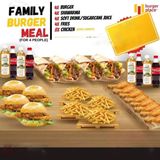 Family Burger Meal With Sugarcane Juice