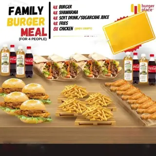 Family Burger Meal With Sugarcane Juice