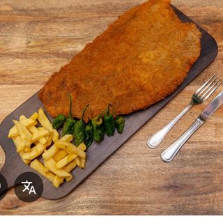 Cachopo de Rulo de Cabra y Cebolla Caramelizada