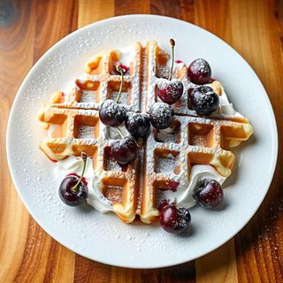 Waffles crema e amarena