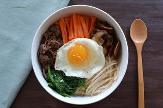Bibimbap con manzo