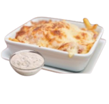 Patata Asada Con Carne Y Queso Gratinado