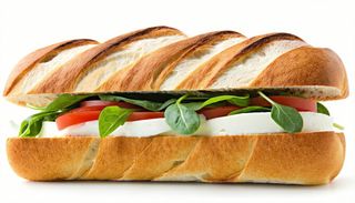 Panino mozzarella fior di latte, spinaci