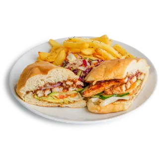 BBQ Chicken in Rustic Ciabatta Sandwich