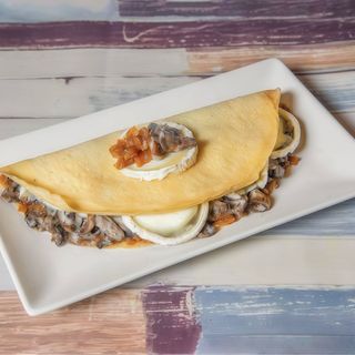 Crêpe Salado De Champiñones, cebolla y queso de cabra