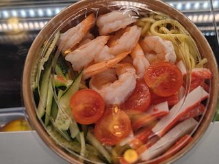 Spaghetti cinesi con gamberi