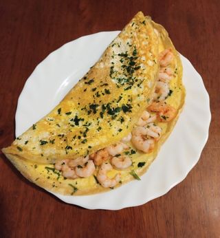 Frittata con gamberi