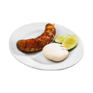 Chorizo con arepa