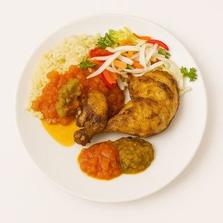 ½ Poulet Grillé + Attiéké
