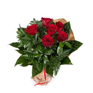 SEIS ROSAS COLOR ROJO