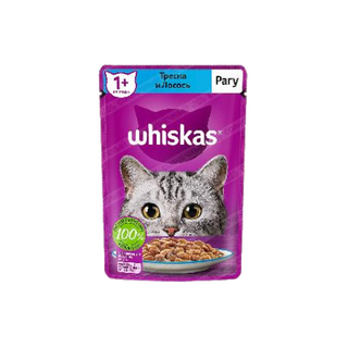 Влажный корм WHISKAS® для кошек, рагу с треской и лососем, 75г  4660085514098