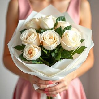 Ramo 5 rosas blancas