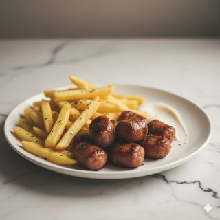 Pupetto wustel con patatina e salsa