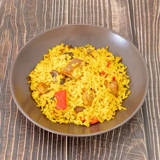 Arroz de secreto y setas 