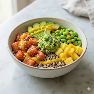 Poke Healthy Salmon Con Guacamole