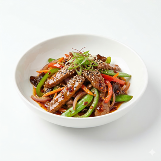 82P.Ternera con salsa japonesa Agripicante y verdura