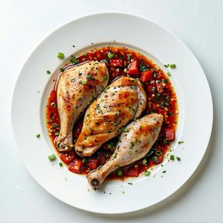 Pollo metà