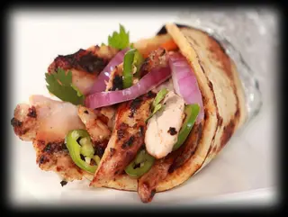 Tandoori chicken tikka stuffed naan bread