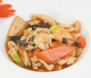 343. Pollo funghi e bambù