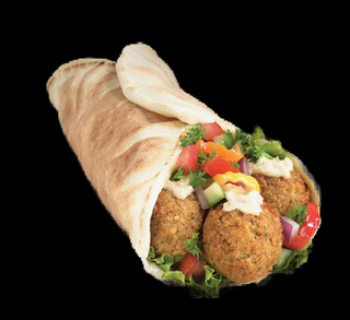 Piadina grande con falafel e 7 contorni a scelta